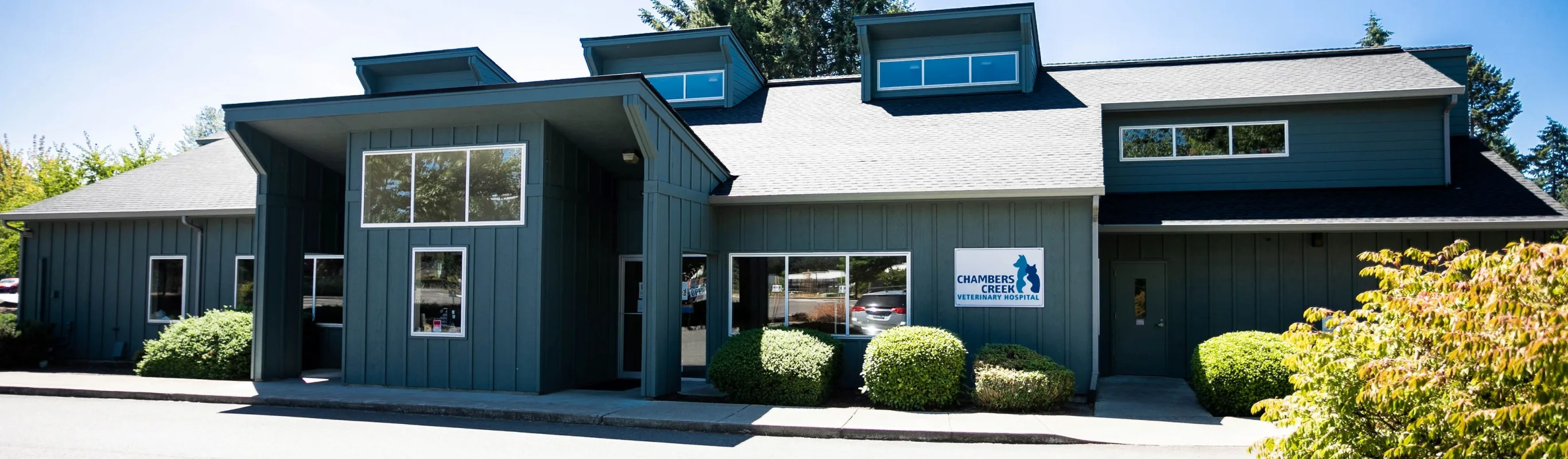 Front of Chambers Creek Veterinary Hospital 
